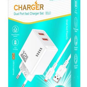KAKUSIGA φορτιστής τοίχου KSC-1238 με καλώδιο Lightning, 2x USB, 12W, λευκός 3 12W