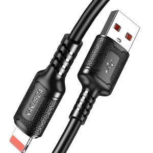 KAKUSIGA καλώδιο Lightning σε USB KSC-984, σιλικόνης, 3Α, 480Mbps, 1m, μαύρο 3 3Α