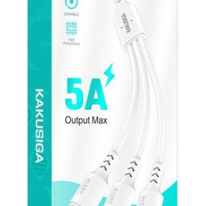 KAKUSIGA καλώδιο USB σε USB-C/Lightning/Micro USB KSC-997, 5A, 1.2m, λευκό 4 λευκό