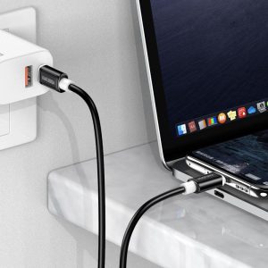 KAKUSIGA καλώδιο USB-C σε USB-C KSC-998, σιλικόνης, 100W, 480Mbps, 1m, μαύρο 3 100W