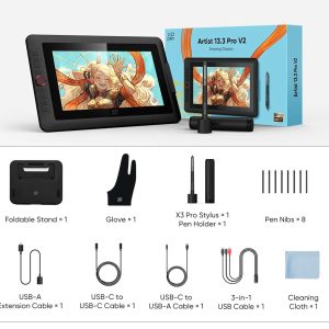 XP-PEN ταμπλέτα σχεδίασης με οθόνη & γραφίδα Artist 13.3 Pro V2, 10.95", μαύρο 3 μαύρο