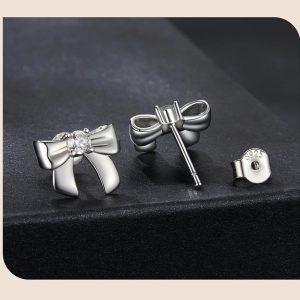 BAMOER σκουλαρίκια καρφωτά MSE085 με μοϊσσανίτη, ασήμι 925, ασήμι 3 ασήμι