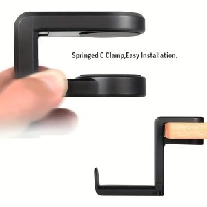 POWERTECH βάση ακουστικών γραφείου PT-1495, περιστρεφόμενη, μαύρη 4 PT 1495 3