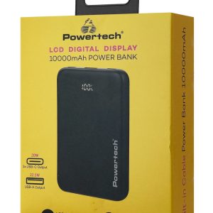 POWERTECH power bank PT-1502 με οθόνη, 10000mAh, 22.5W, μαύρο 4 μαύρο