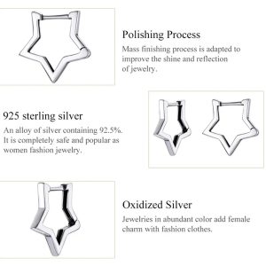 BAMOER σκουλαρίκια κρίκοι SCE1136, ασήμι 925, ασημί 4 SCE1136 3