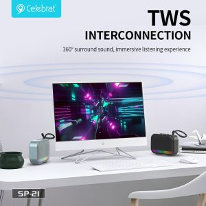 CELEBRAT φορητό ηχείο SP-21, 5W, Bluetooth, 1200mAh, μαύρο 3 Bluetooth