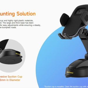 ULEFONE βάση smartphone αυτοκινήτου UAN16 για ταμπλό, 58-100mm x 146mm, μαύρη 4 UAN16 2