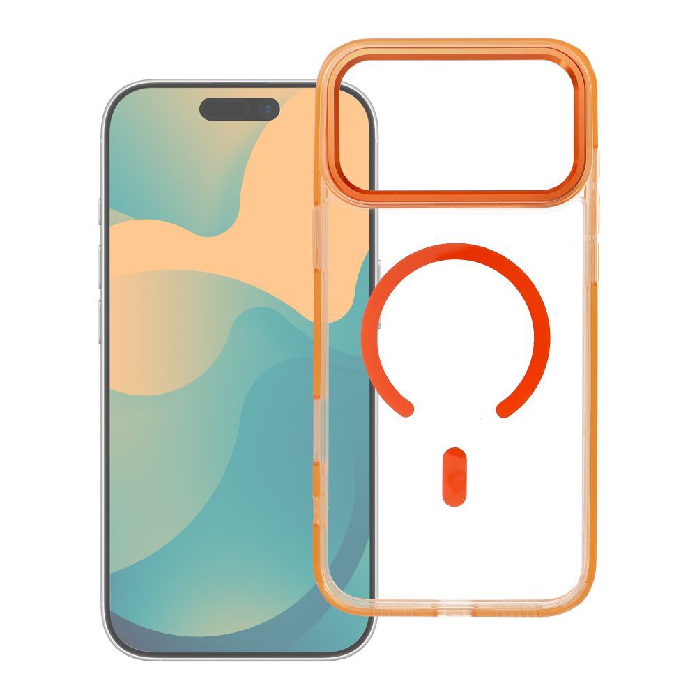 Case FRAME CLEAR HYBRID MAG COVER compatible with MagSafe for IPHONE 17 Pro Max hermes orange Case FRAME CLEAR HYBRID MAG COVER compatible with MagSafe for IPHONE 17 Pro Max hermes orange