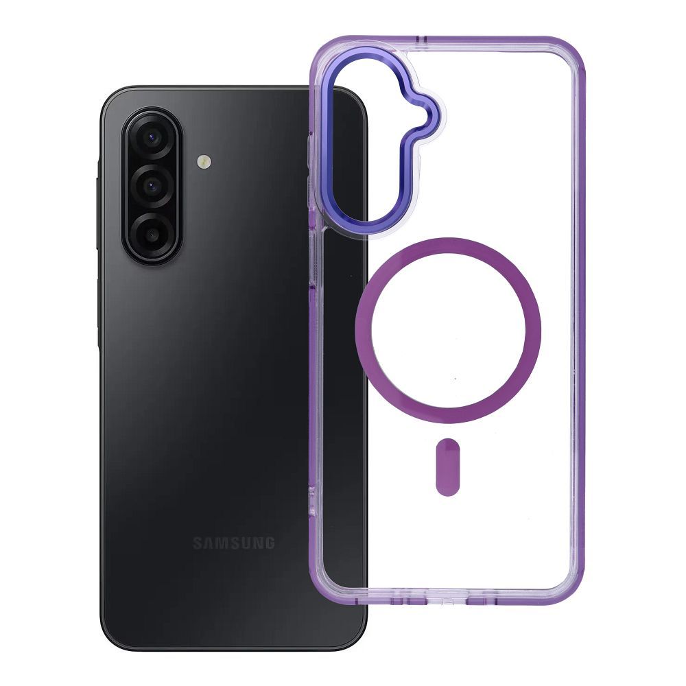 Case for Samsung A17 / A18 Frame Clear Hybrid Mag Cover compatible with MagSafe purple Case for Samsung A17 / A18 Frame Clear Hybrid Mag Cover compatible with MagSafe purple