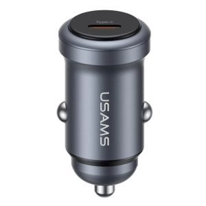 USAMS φορτιστής αυτοκινήτου CC321, USB-C, 30W, γκρι