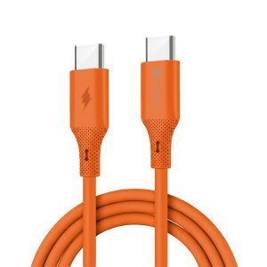 Καλώδιο USB-C σε USB-C PD 100W 5A Forcell F-Energy C347 Silicone QC4.0 1m Πορτοκαλί