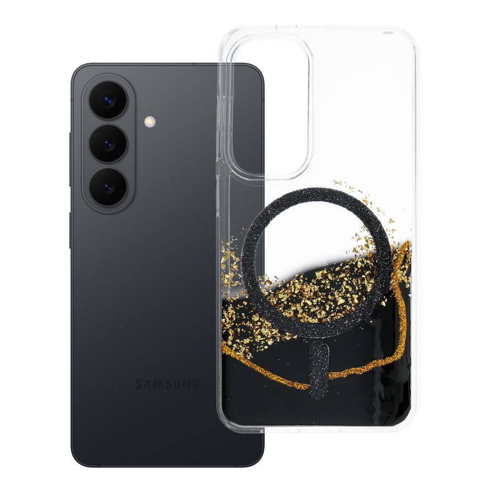 Case for Samsung S24 / S25 Golden compatible with MagSafe black Case for Samsung S24 / S25 Golden compatible with MagSafe black