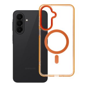 Case for Samsung A27 Frame Clear Hybrid Mag Cover compatible with MagSafe hermes orange