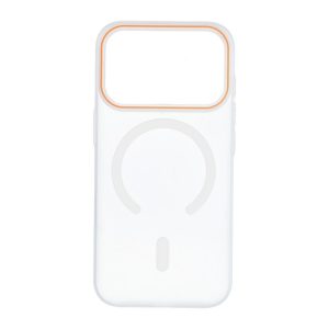 Case for iPhone 18 Pro / 17 Pro Go Orange compatible with MagSafe transparent