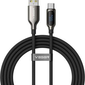 Cable with LED display USB A to Type C VEGER PD 3A 66W AC1-XHJ 1