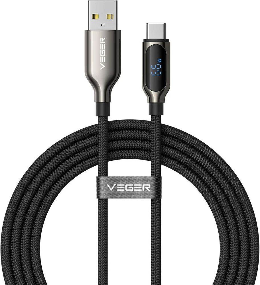 Cable with LED display USB A to Type C VEGER PD 3A 66W AC1-XHJ 1 Cable with LED display USB A to Type C VEGER PD 3A 66W AC1-XHJ 1