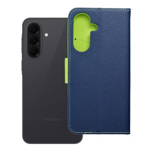 Flip case for Samsung A37 Fancy Book navy blue / lime