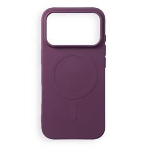 Case for iPhone 18 Pro / 17 Pro Silicone Mag Cover compatible with MagSafe (big hole) dark cherry