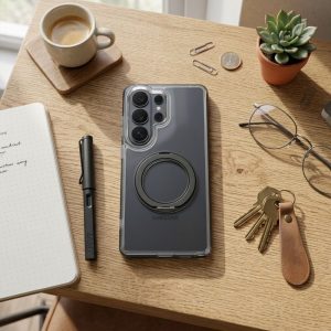 Case for Samsung A57 Frame Circle Stand compatible with MagSafe black 4 abb1072866d978af17aa8ea2ab6ace7e
