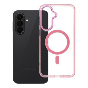 Case for Samsung A27 Frame Clear Hybrid Mag Cover compatible with MagSafe powder pink