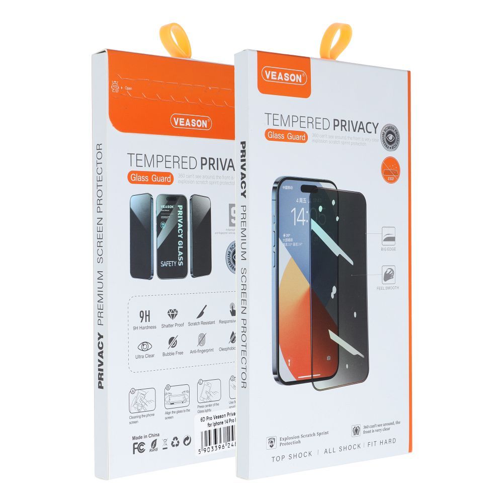 6D Pro Veason Privacy Glass - for Iphone 18 Pro Max black 6D Pro Veason Privacy Glass - for Iphone 18 Pro Max black