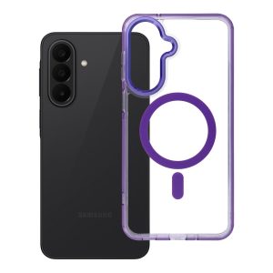 Case for Samsung A27 Frame Clear Hybrid Mag Cover compatible with MagSafe purple