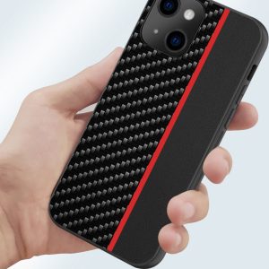 Tel Protect CARBON Case for Xiaomi Redmi 10 Black with red stripe 4 foto add 133175