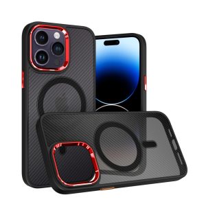 Tel Protect Magnetic Carbon Case for Iphone 15 Plus Black-red 4 foto add 230001