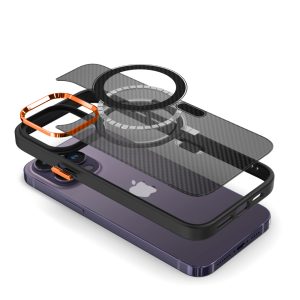 Tel Protect Magnetic Carbon Case for Iphone 15 Plus Black-orange 6 foto add 230019