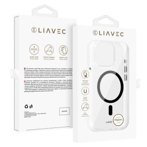Liavec Glossy Magsafe Clear Case do Iphone 15 Pro black