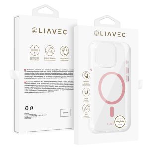 Liavec Glossy Magsafe Clear θήκη Iphone 15 Pro Max Ροζ