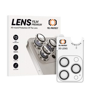 Tempered glass Tel Protect 3D Lens on camera for Iphone 15 Pro/15 Pro Max transparent (lens 3 pieces)