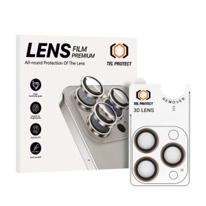 Tempered glass Tel Protect 3D Lens on camera for Iphone 15 Pro/15 Pro Max titanium (lens 3 pieces)