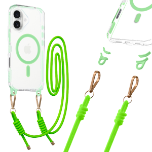 Tel Protect Strap Clear Case for Iphone 17 green