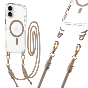 Tel Protect Strap Clear Case for Iphone 17 gold
