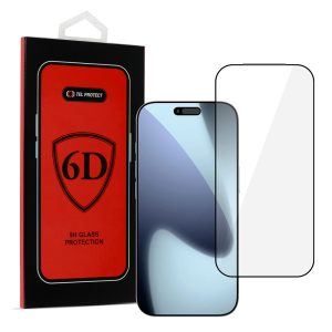 Tel Protect Full Glue 6D Tempered Glass for IPHONE 17 PRO MAX/18 PRO MAX BLACK