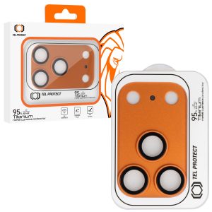 Tempered glass Tel Protect 95% AR+AF Full Metal Camera Protector on camera for Iphone 17 Pro Max orange (camera island)