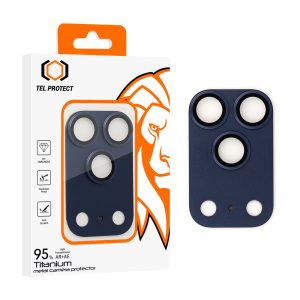 Tempered glass Tel Protect 95% AR+AF Full Metal Camera Protector on camera for Iphone 17 Pro navy (camera island)