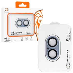 Tempered glass Tel Protect 95% AR+AF Full Metal Camera Protector on camera for Iphone 17 blue (camera island)