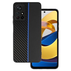 Tel Protect CARBON θήκη Xiaomi Redmi Note 11 5G/Note 11S 5G/Poco M4 Pro 5G Black with blue stripe
