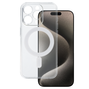 TEL PROTECT MagSilicone Case for Iphone 15 Pro Transparent