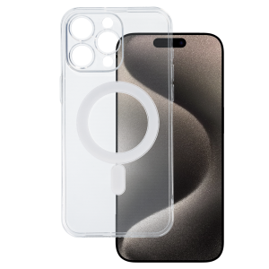 TEL PROTECT MagSilicone Case for Iphone 15 Pro Max Transparent