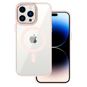 Tel Protect Magnetic Clear Case for Iphone 15 Plus Salmon