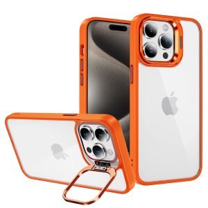 Tel Protect Kickstand case + camera glass (lens) for Iphone 14 Pro orange