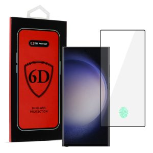 Τζαμάκι οθόνης Samsung Galaxy S23 Ultra LTRA (with fingerprint unlock) Tel Protect Full Glue 6D Black