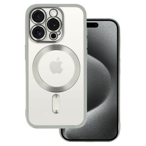 Metallic Magsafe Case for Iphone 16 Pro Silver