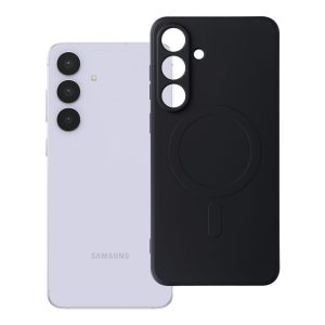 Case for Samsung S25 FE Silicone Mag Cover compatible with MagSafe (camera protection) black