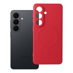 Case for Samsung S26 Silicone Mag Cover compatible with MagSafe (camera protection) red