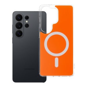 Case for Samsung S26 ULTRA Clear Fusion Mag Cover compatible with MagSafe hermes orange