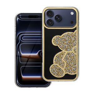 Case for iPhone 17 Pro Max / 18 Pro Max (low camera edge) Teddy Bear gold